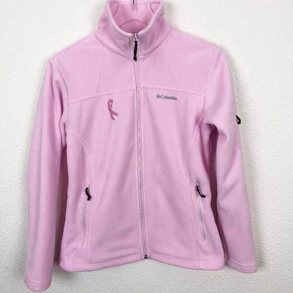 columbia pink fleece jacket breast cancer